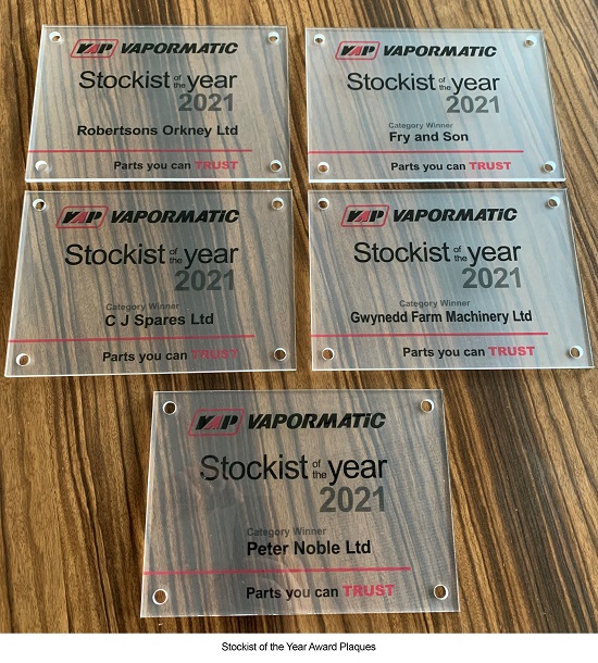 Stockist of the Year Award plaques