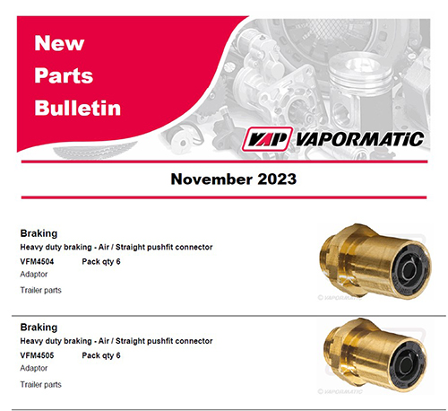 New Parts Bulletin - November 2023